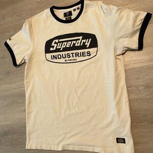 SuperDry Ringer T-Shirt Cream x Black